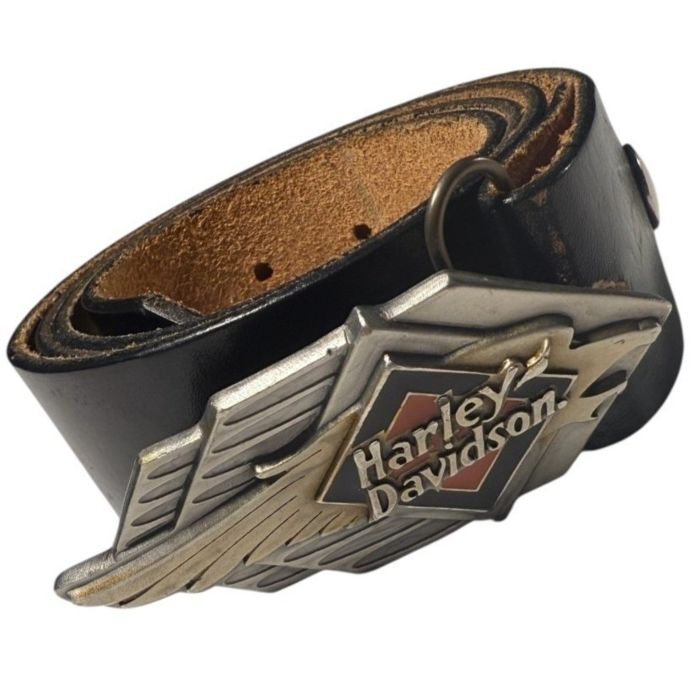 1999 Vintage Harley-Davidson Belt & Buckle. Genuine Leather Belt. Buckle #980826